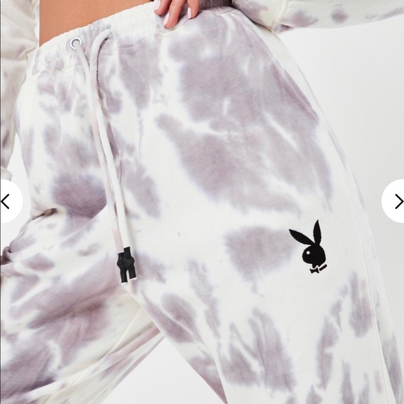 🔄 Playboy Grey Tie Dye Oversized Joggers - Picture 3 of 7